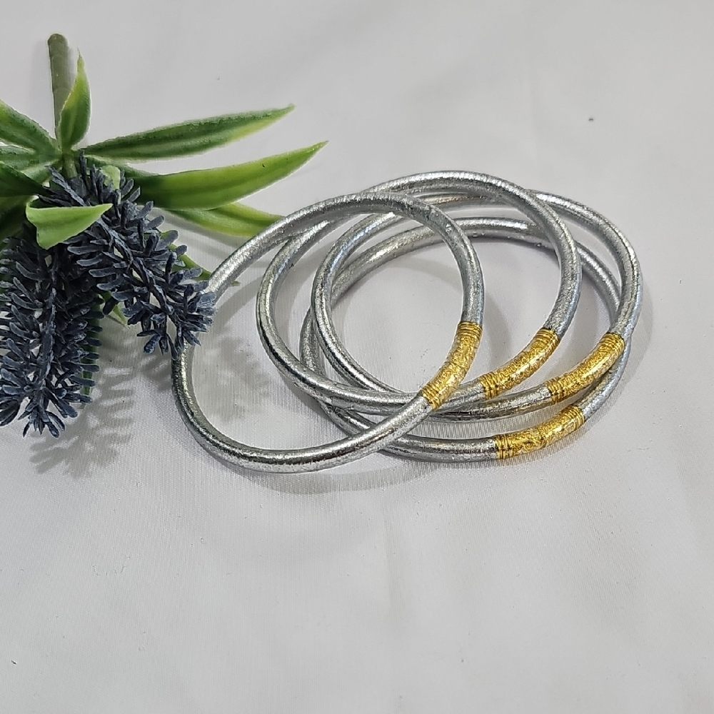 Budha All Weather Bangles Womens Bracelets. Silver & Gold. (Not Budhagirls) - Picture 3 of 8
